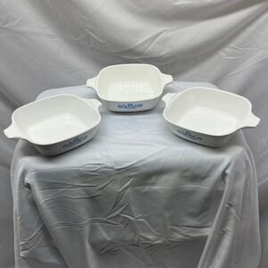 Corning Ware Petite Pan Blue‎ Cornflower Square Baking Dish Set P-41-B